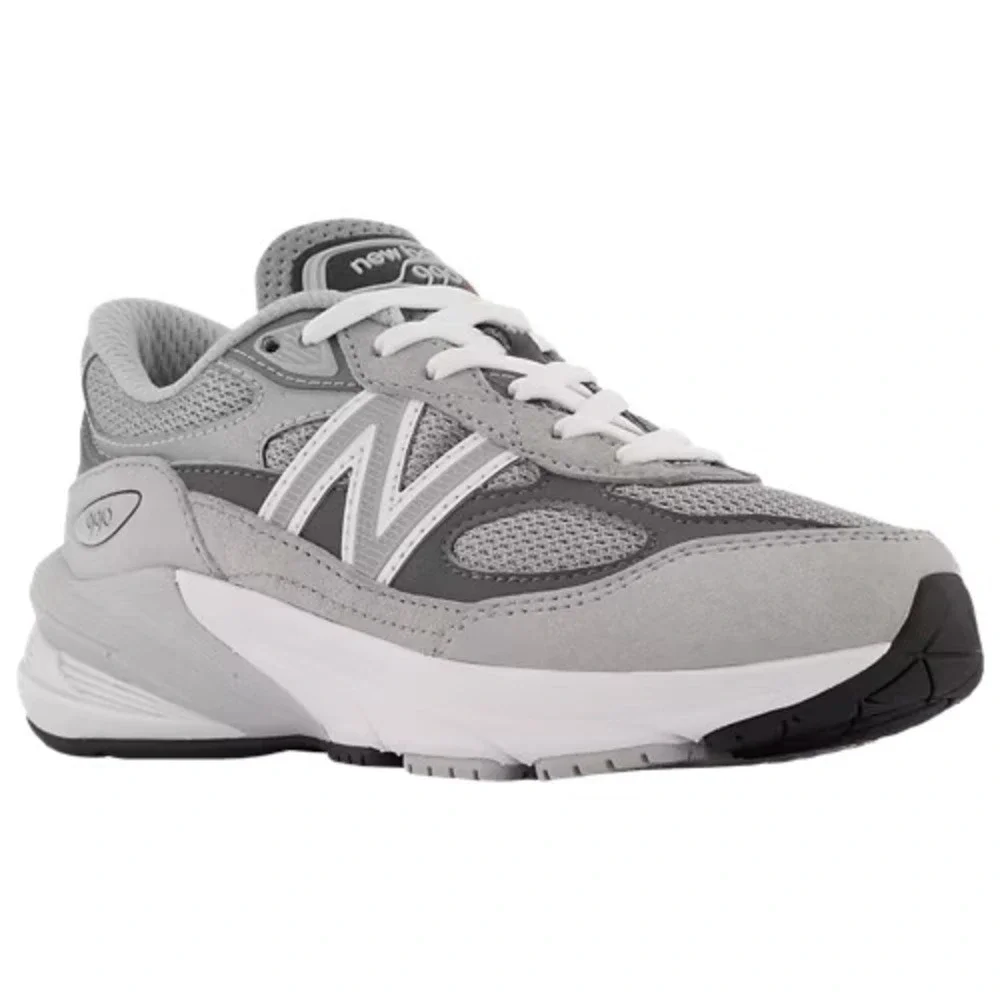 New Balance 990 V6 Kids Size 4 Running Shoes Grey/White Sneakers GC990GL6 NEW